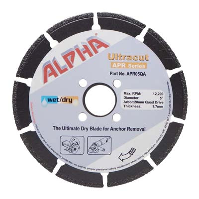 Alpha 4-1/2" x 1.7mm 20mm Quad Thread Arbor Ultracut Cut-Off Wheel - APR45QA
