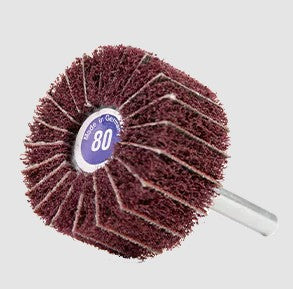 3" x 2" x 1/4" Shank 80 Grit/Medium Interleaf Flap Wheel 10 pk - Wendt 117865