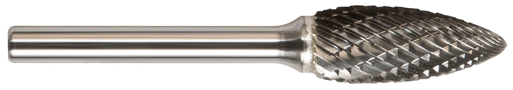 Drillco Solid Carbide Flame Shape Double Cut Burs - 7HDC - Select Size for Pricing